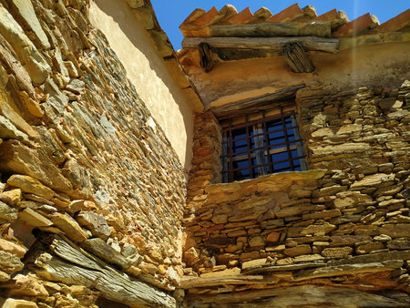 Window and roof of a typical spanish village house