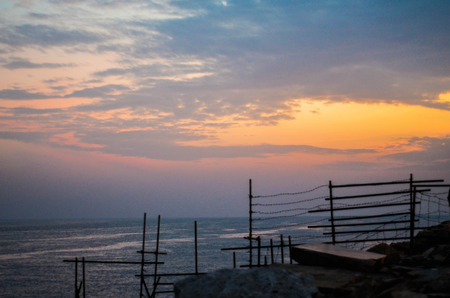 Breathtaking serenity at its peak in this countryside beachの写真素材