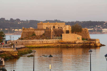 CoruÃ±a-Spain. San Anton Castle in La CoruÃ±a, in La CoruÃ±a at sunset on May 19,2020のeditorial素材