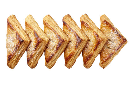 Puff pastries isolated on a white background. Top view.の素材
