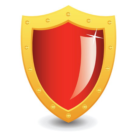 Vector illustration of Red and Gold shield emblem : Luxury concept.のイラスト素材