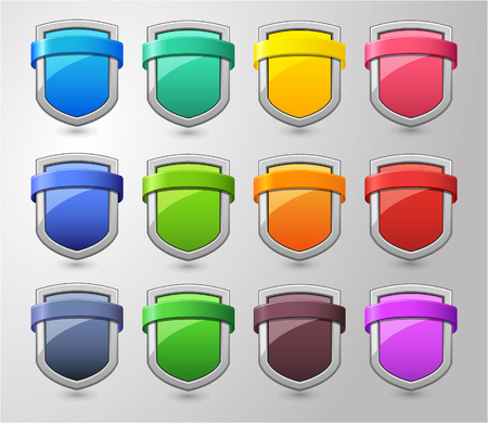 Simple Glossy Shield Collectionのイラスト素材
