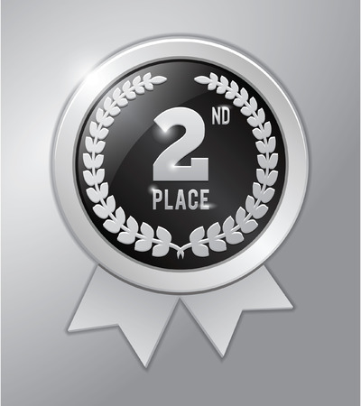 2nd place silver medalのイラスト素材