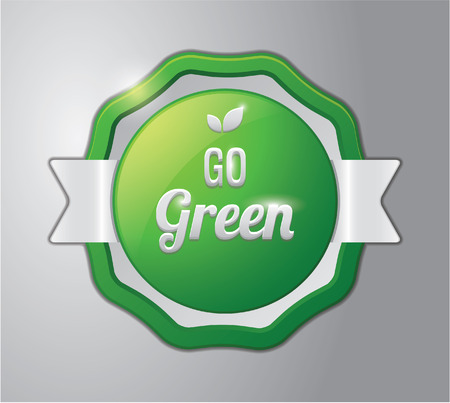 Green badge : go greenのイラスト素材