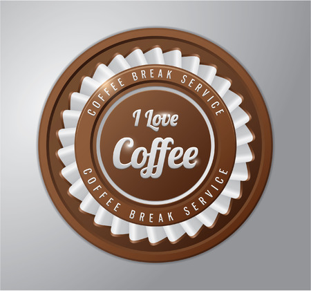 Coffee badge ; I love coffeeのイラスト素材