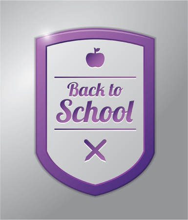 BACK TO SCHOOL PURPLE SHIELDのイラスト素材