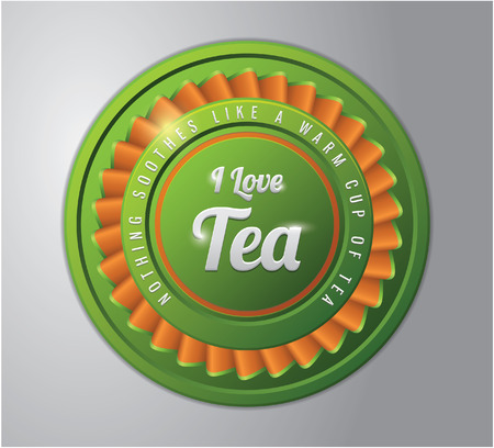 Tea badge : I love teaのイラスト素材