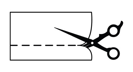 Cutting : Sewing label badgeのイラスト素材
