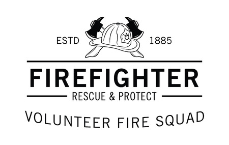 Volunteer fire squad : Firefighter badgeのイラスト素材