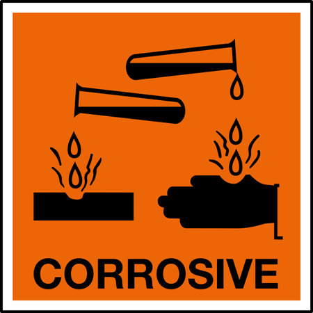Hazardous Substances Identification Storage Area Marking Label Warning Symbol Corrosiveのイラスト素材