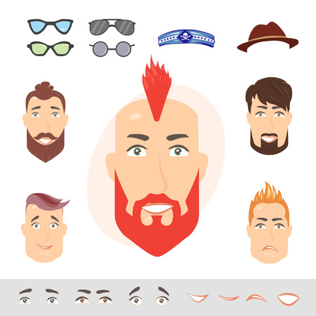 Man face emotions constructorの写真素材