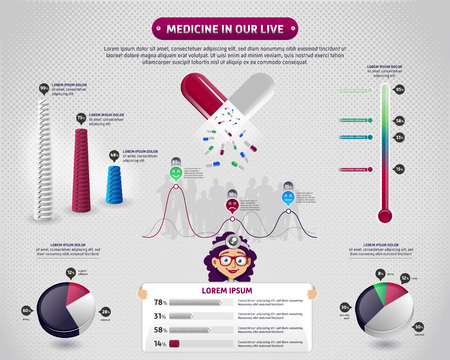 Pills Statictic Infographics Vectorのイラスト素材
