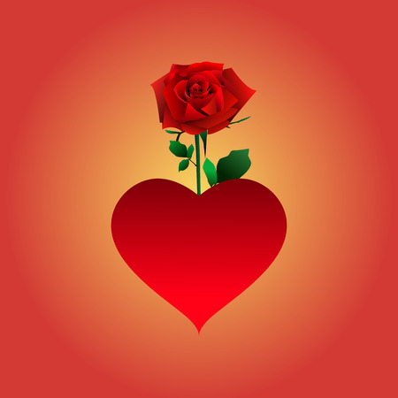 heart and rose illustrationのイラスト素材