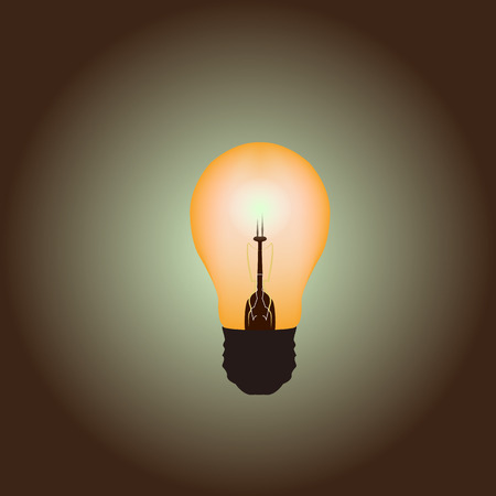 yellow Light Bulb realisticのイラスト素材