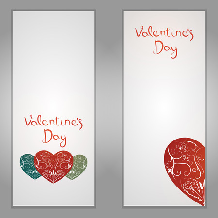 Set of Valentines day vector floralのイラスト素材