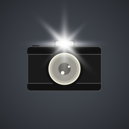 retro camera flash, photography vectorのイラスト素材