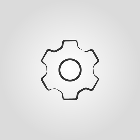 Vector Cog Settings Symbol on a grey backgroundのイラスト素材