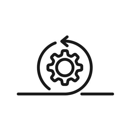 Agile process line icon. Gear, arrow and Agile development concept. vector illustrationのイラスト素材