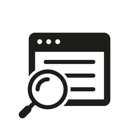 searching results with magnifying glass icon.のイラスト素材