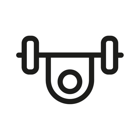 lifting weights icon. Dumbbell outline on white background vectorのイラスト素材