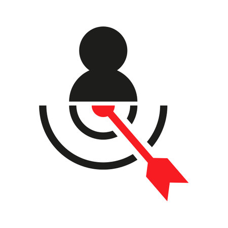 Business targeting line icon vector. Marketing target strategy symbol.のイラスト素材
