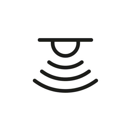 Smoke detector outline vector icon. smoke alarm systemのイラスト素材