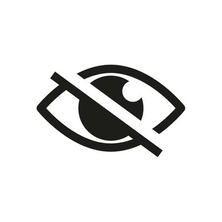 No eye vector icon. Hidden eye icon, invisible view. Privacy ad block iconのイラスト素材