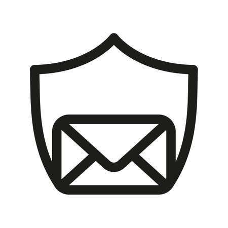 Email or envelope security. vector illustration. Emailing and communication Shield. Data protection and security.のイラスト素材