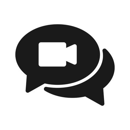 Video Chat icon. Video Call Message Online Vector illustrationのイラスト素材