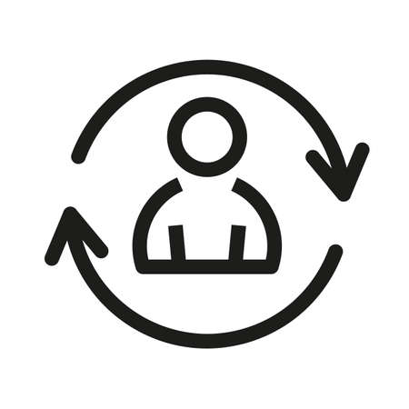 Personnel change line icon. Human resource concept. vector illustrationのイラスト素材