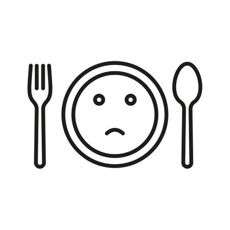 Loss of appetite vector icon illustration. Depression no food icon.のイラスト素材