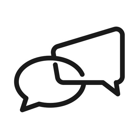 Talk bubble speech icon. Chat on line symbol template. Dialogue balloon sticker silhouette.のイラスト素材