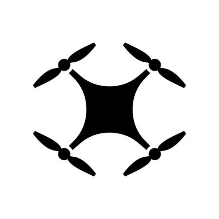 Quadcopter simple icon on white background. Simple element Vector illustration.のイラスト素材