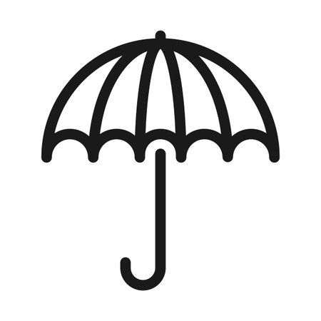 Open Umbrella outline icon. insurance concept vector illustration.のイラスト素材