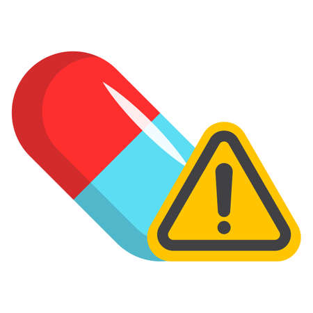 Medical Overdose pill or capsule icon, Dangerous drug vector illustration .のイラスト素材