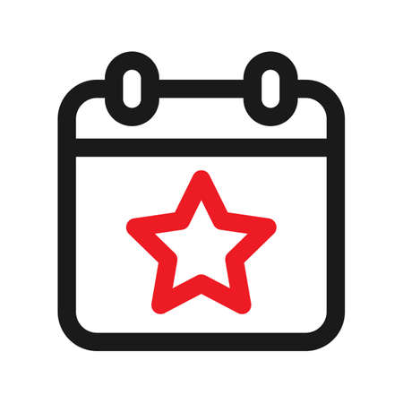 Event or Calendar With Star icon. Event Schedule symbol vector illustrationのイラスト素材