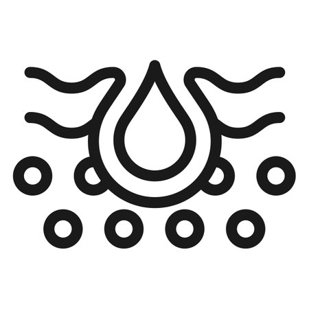 Moisture line icon vector. Moisturizing cream. skincare illustrationのイラスト素材
