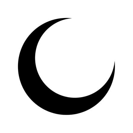 Crescent Moon icon. Night Vector symbol illustrationのイラスト素材