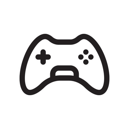 Game controller Outline gamepad icon. Minimal Gaming Symbol Vector illustration