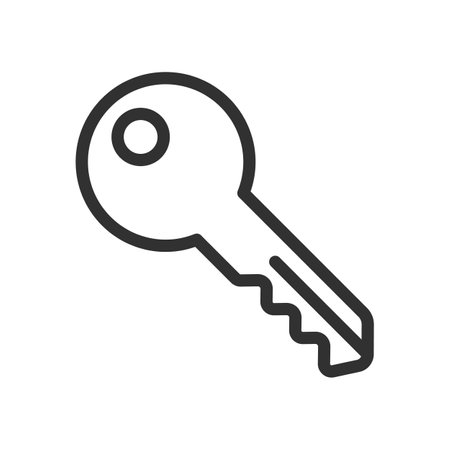 Car key outline icon. Alarm system chain Vector illustration.のイラスト素材