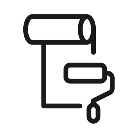 wallpaper roll wall paper line icon. Non-woven wallpaper vector illustrationのイラスト素材