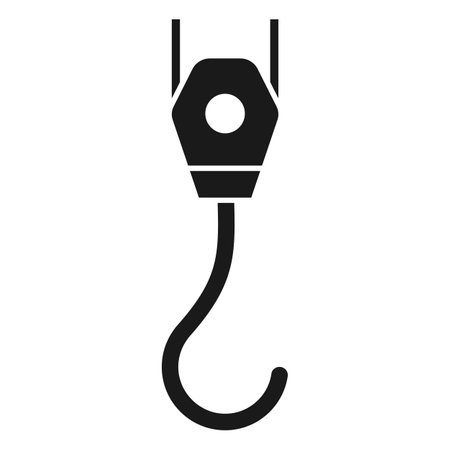 Hook or Industrial hook icon. Crane hook line vector illustrationのイラスト素材