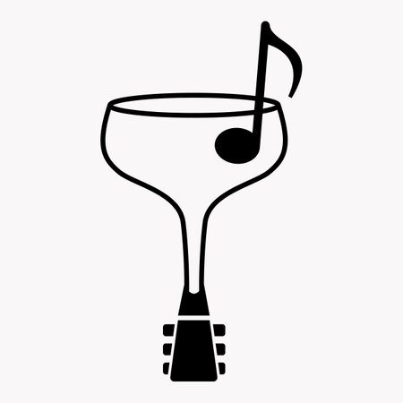 Cup of Guitar and music tone, cafe restaurant logo Vector illustrationのイラスト素材