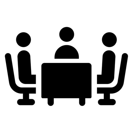 Interview or meeting icon. conference sign vector illustrationのイラスト素材