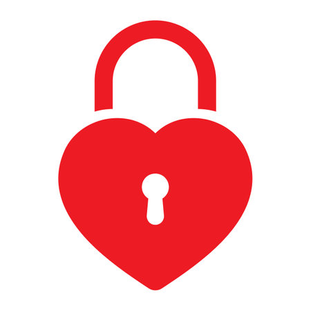 Heart lock icon. Locked heart shape lock vector illustrationのイラスト素材