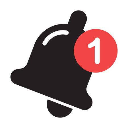 Notification icon. Bell or alarm Social Media element Vector illustrationのイラスト素材