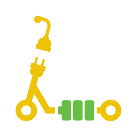 Electric scooter battery icon. E-Scooter Logo Vector illustration.のイラスト素材