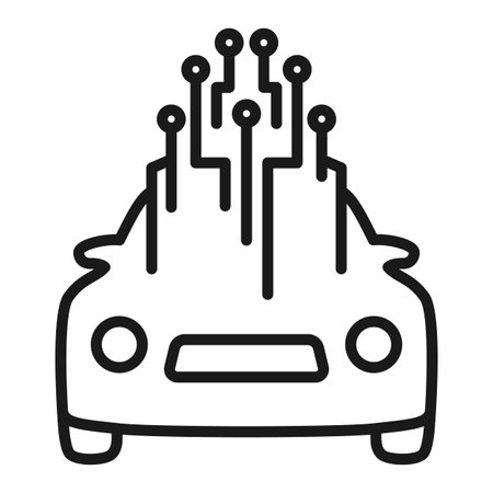 Smart car, Intelligent Vehicle icon. Automobile control, Vector illustration.のイラスト素材