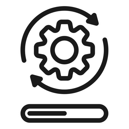 Update system line icon. Upgrade Update Refresh Hog Wheel Arrow, Vector illustration.のイラスト素材