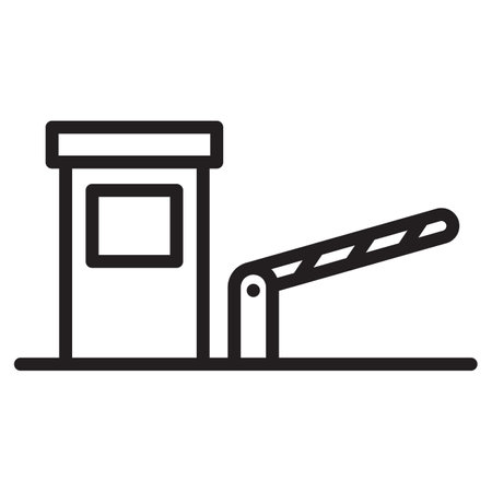 Toll road linear icon. Toll checkpoint Gate outline vector illustration.のイラスト素材